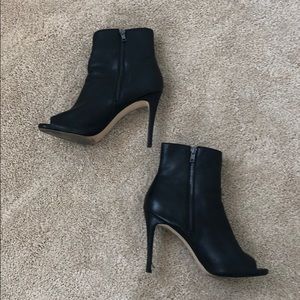 Steve Madden Black Peep Toe Ankle Bootie Heels